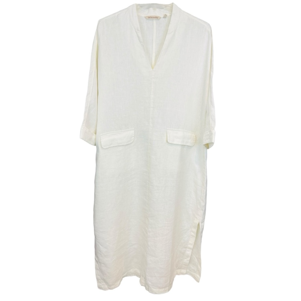 Soft Surroundings Linen V-Neck Maxi Dress - Picture 3 of 14